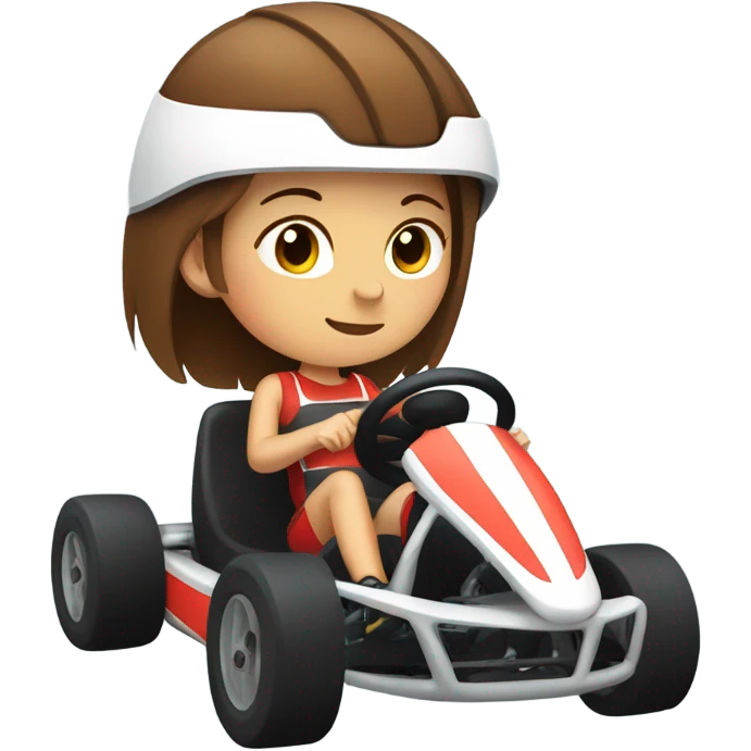 Brown haired girl in a Mario kart emoji