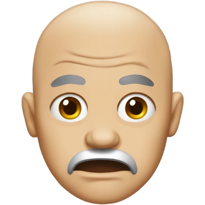 Angry bald man with ear piercings  emoji