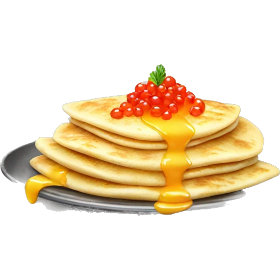 Russian crepes with caviar  emoji