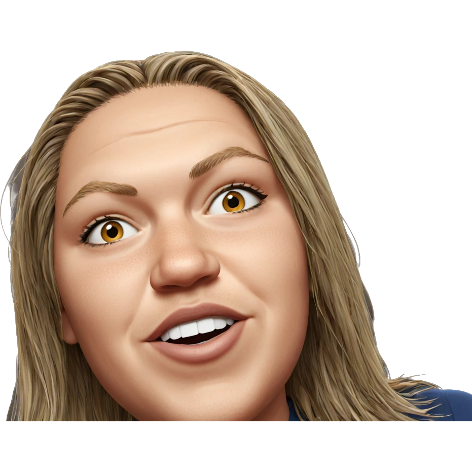 smiling girl in blurred background emoji