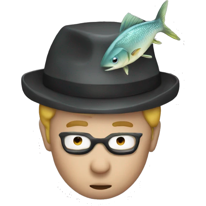 Spy with fish on head emoji