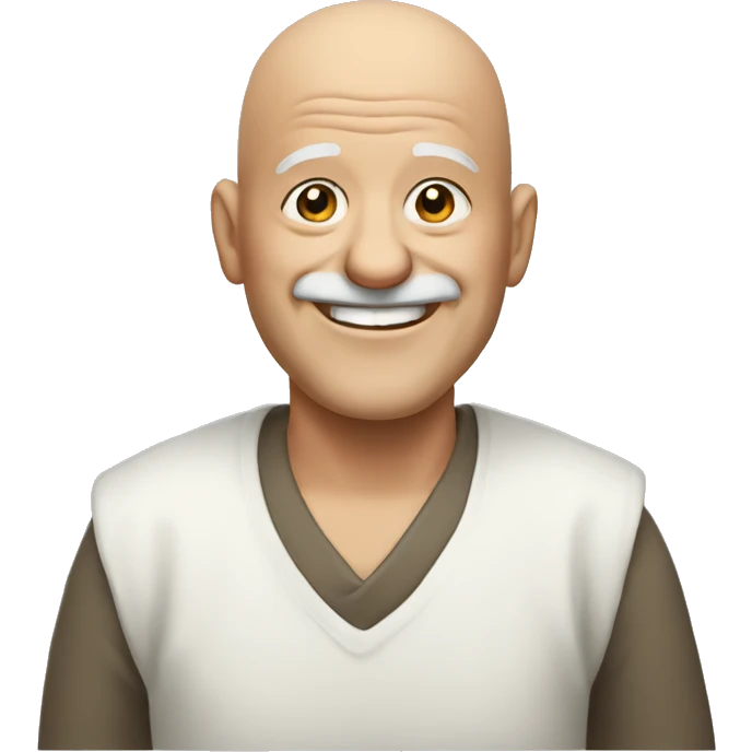 old bald smiling man emoji