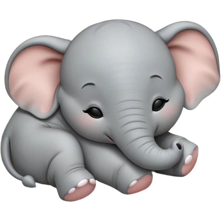 meme-worthy-cute-sleeping-baby-elephant-portrait-emoji,-head-resting-peacefully-with-a-contented-smile,-showcasing-a-delightfully-tiny-build-and-a-luxuriously-soft-gray-hide,-eyes-shut-in-a-serene,-restful-nap,-simplified emoji