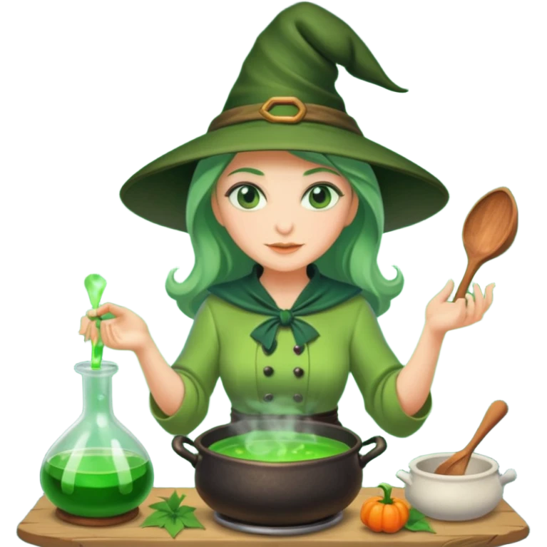 green witch cooking potion emoji