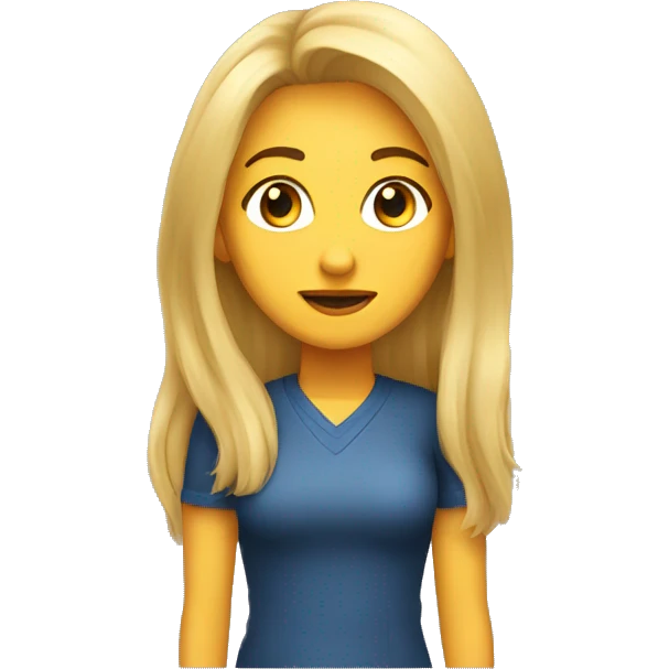 mujer con pelo rubio medio largo con anteojos  emoji