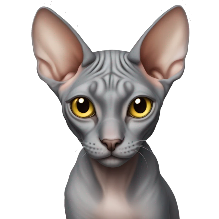 Grey sphynx cat  emoji