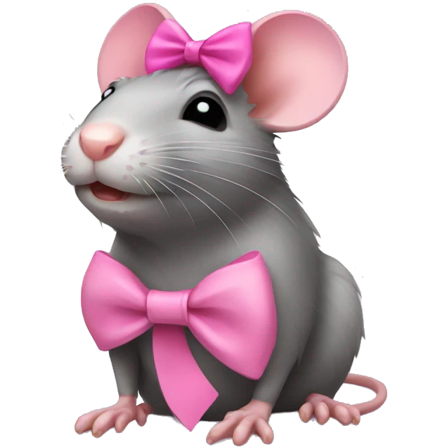 Rat with a pink bow emoji