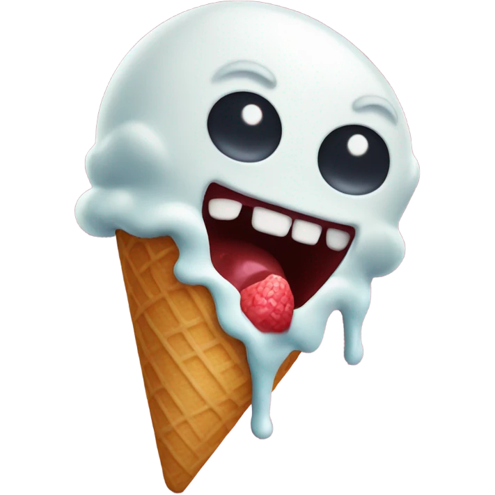 Evil emoji eating ice cream  emoji