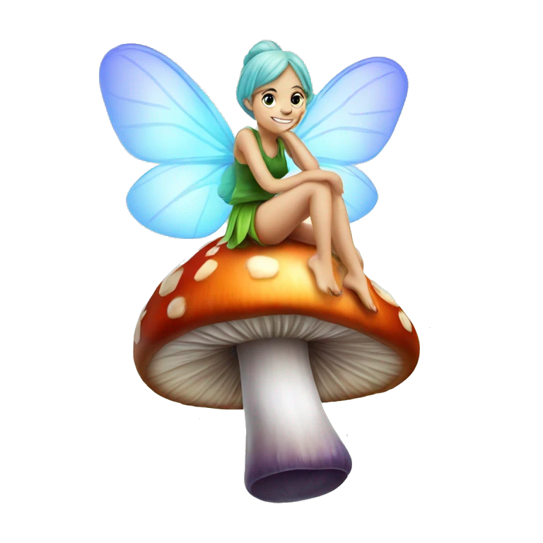 Fairy on mushroom emoji
