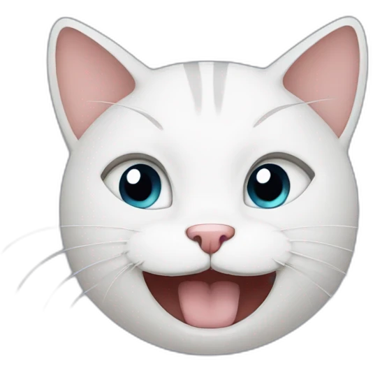 A cat smile to a cat cry emoji