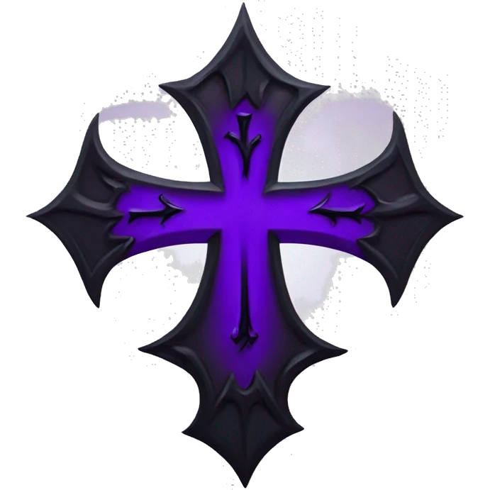 Gothic black cross with purple accents and a bat in the middle add this bat in the middle emoji