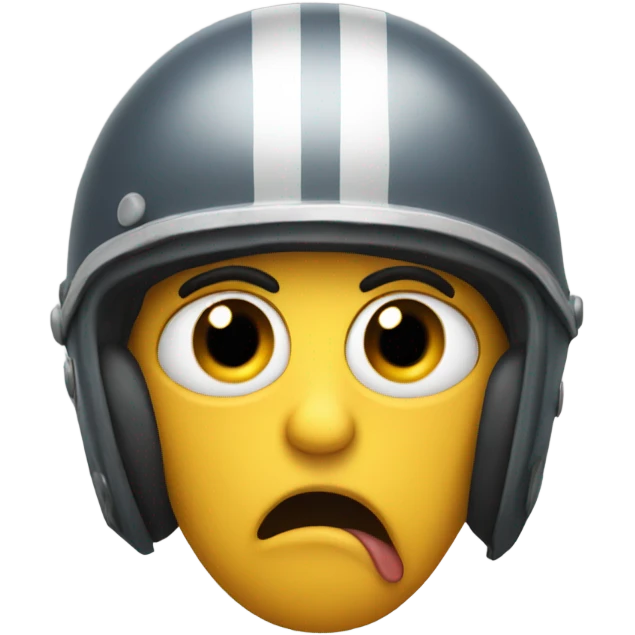 Emoji with a helmet and drooling  emoji