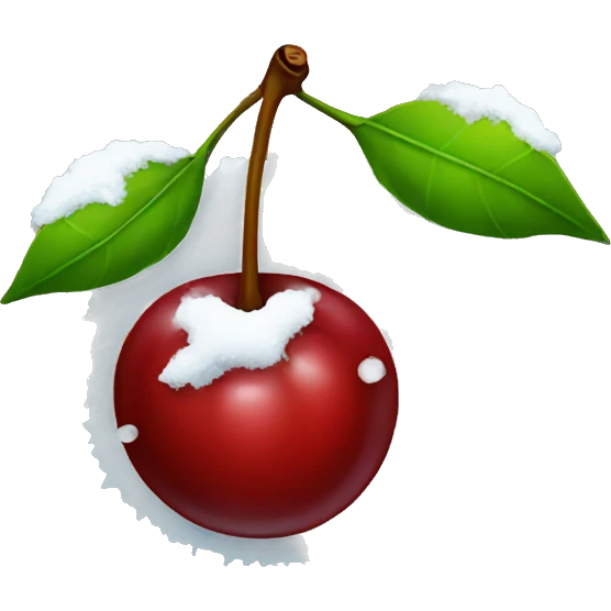 A cherry with snow on it emoji