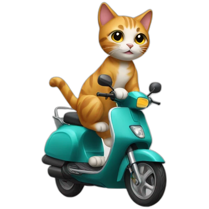 Cat on scooter emoji