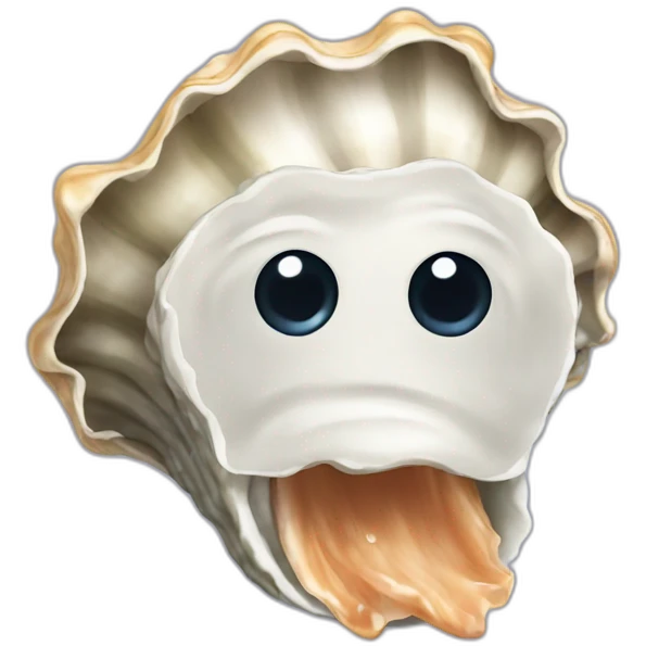 oyster with a face and hair  emoji
