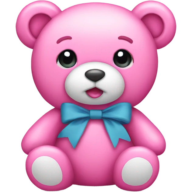 Pink teddy bear with bow emoji
