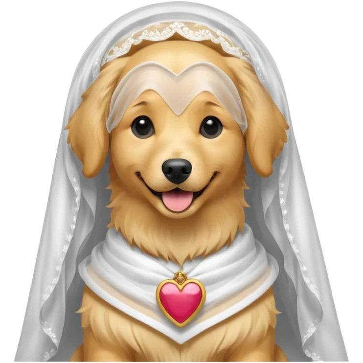 bride dog with white veil emoji