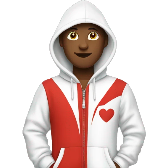red and white zip up hoodie emoji