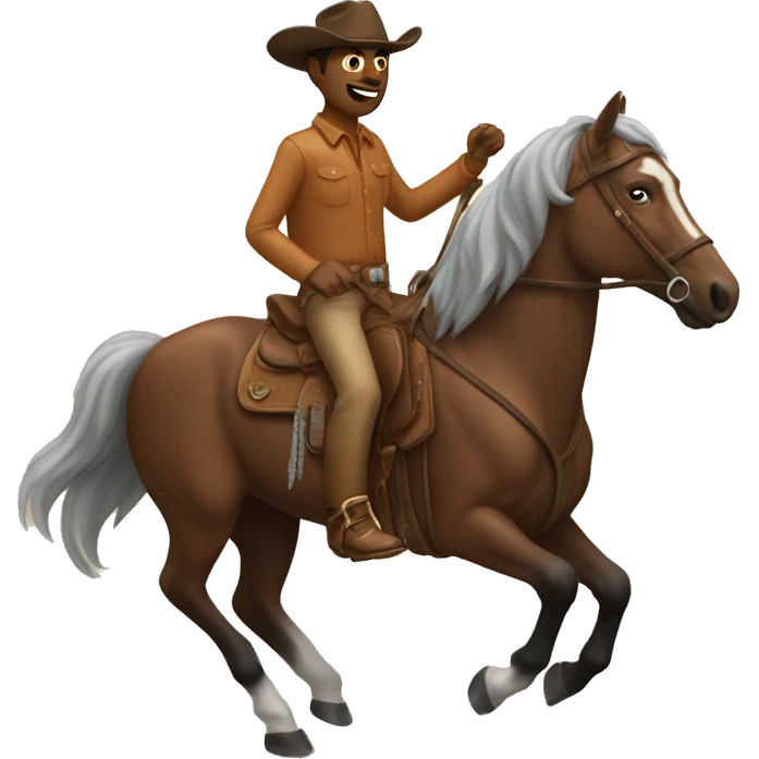 un homme qui fait du cheval au texas emoji