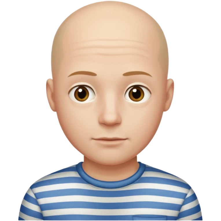 bald young man with striped shirt emoji