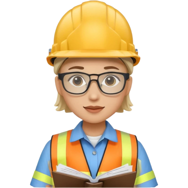 The occupational safety specialist is sitting at the paperwork emoji