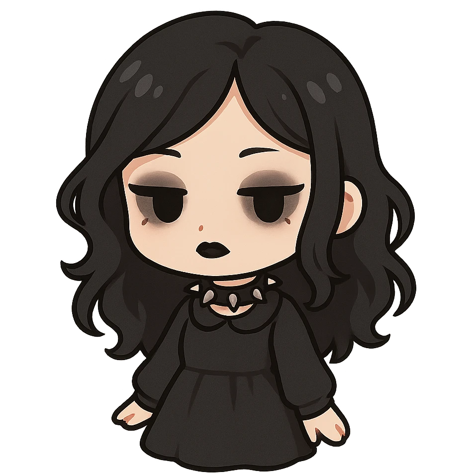 Goth black object emoji