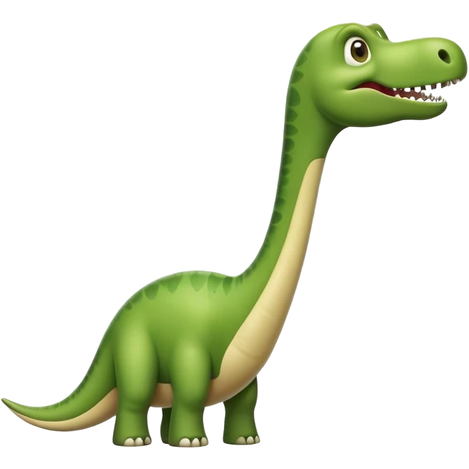 diplodocus emoji with long neck resembling a phallic shape, humorous facial expression emoji