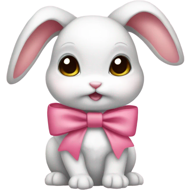 Baby bunny with coquette bow open bbfdswwa324hffhfnbhbr3gthuig emoji