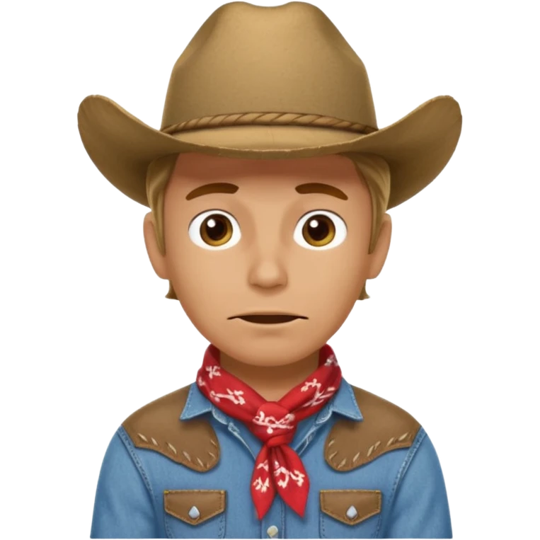 cowboy making oops expression emoji