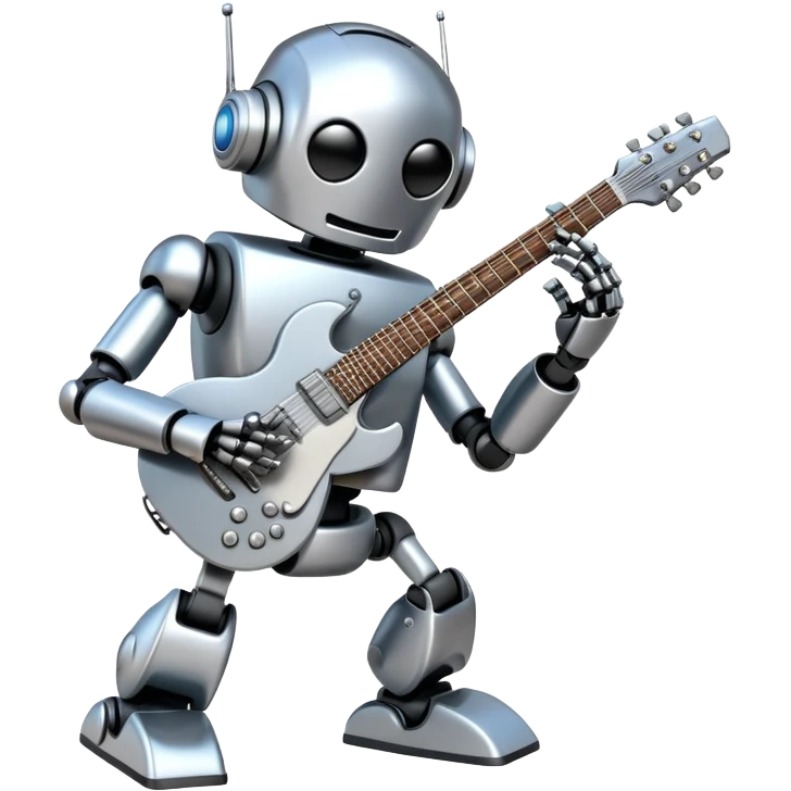 Robot playing guitar emoji