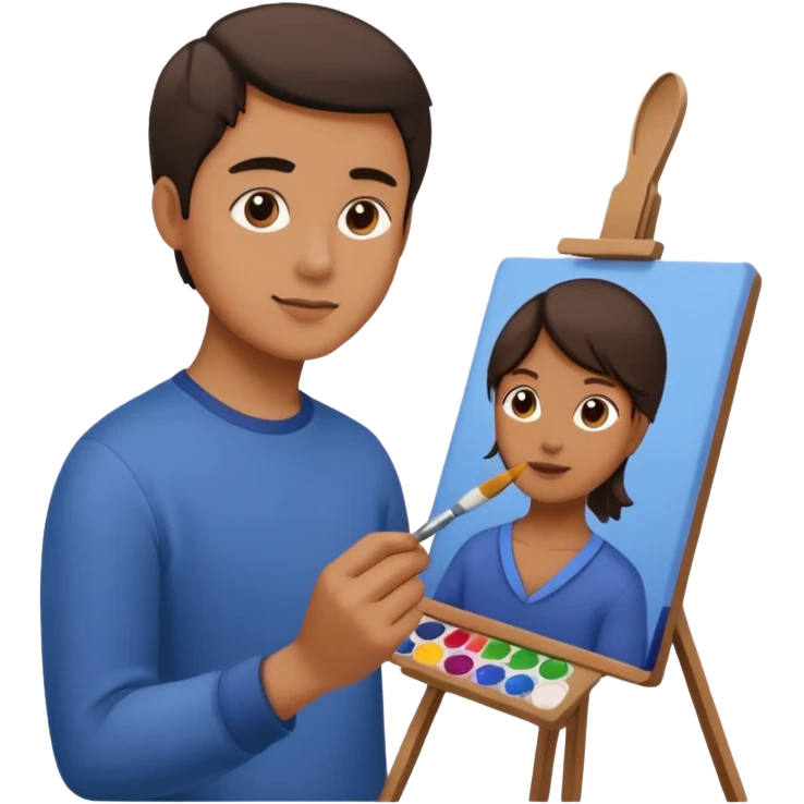 Make person making a painting of him making a paint that he’s making a painting in emoji