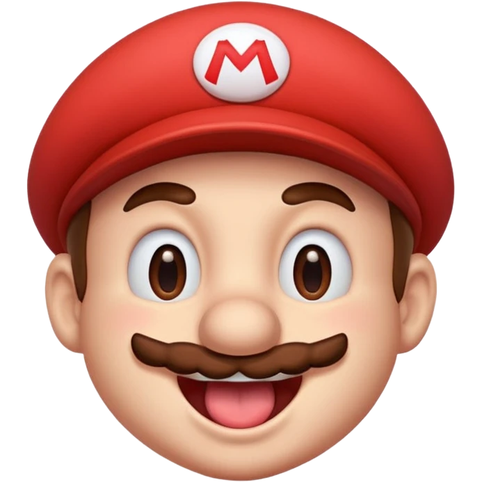 Mario blushing tongue out emoji