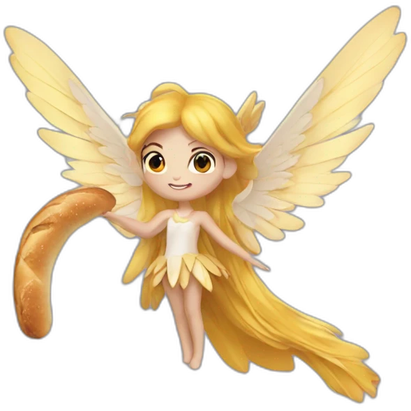 Une fée avec des ailes et magique baguette emoji