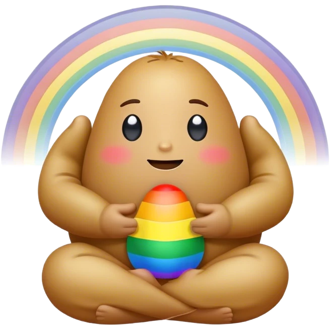 rainbow meditating potato emoji