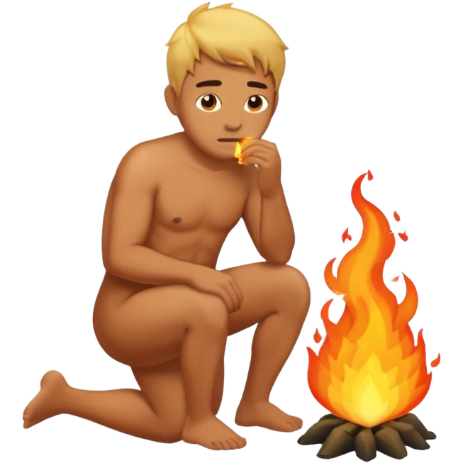 Man peeing fire emoji