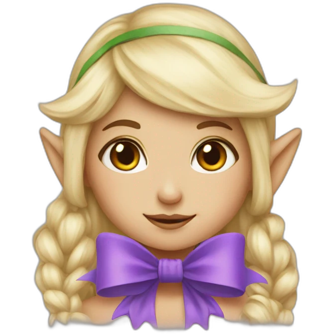 Blondie elf with bow emoji