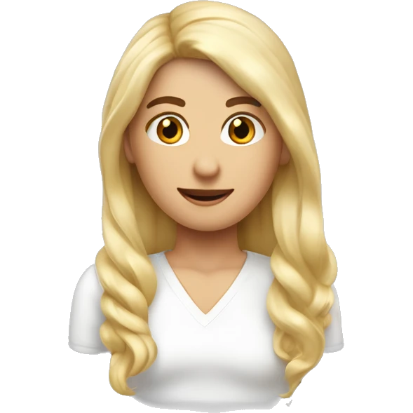 Crea un chico de tono de piel blanca rubio de pelo y que a su lado esté su novia de color de piel morena y cabello liso y de color oscuro emoji