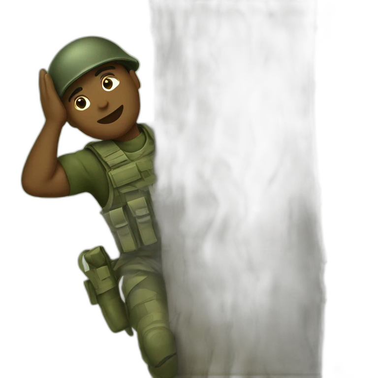 Soldier clinging to a tree  emoji