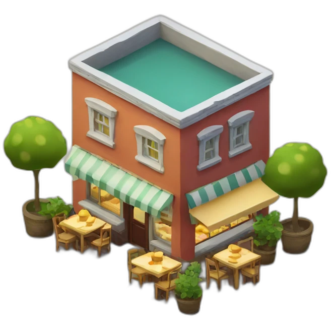 Cheese cafe isometric emoji