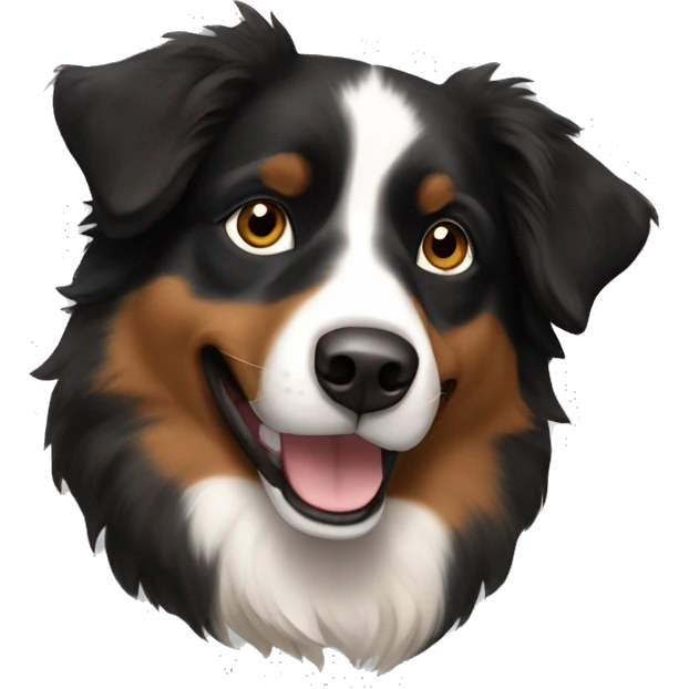 Black, brown Australian shepherd  emoji