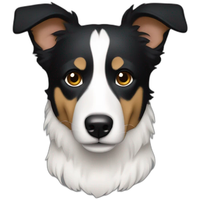 dog, short-hair, black-hair, white-chest, white-stripe-down-face, black-border-collie, mcnab, terrier emoji