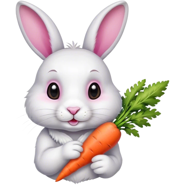 Rabbit holding a carrot emoji
