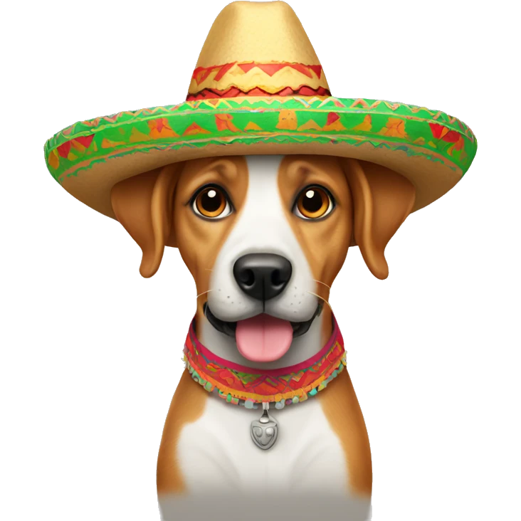 dog wearing a mexican hat emoji