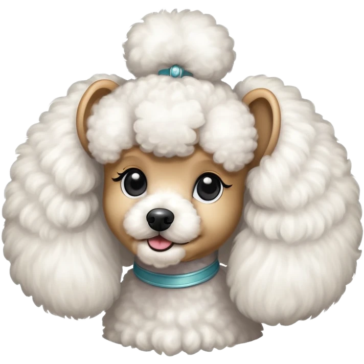 Small poodle with high ponytail emoji