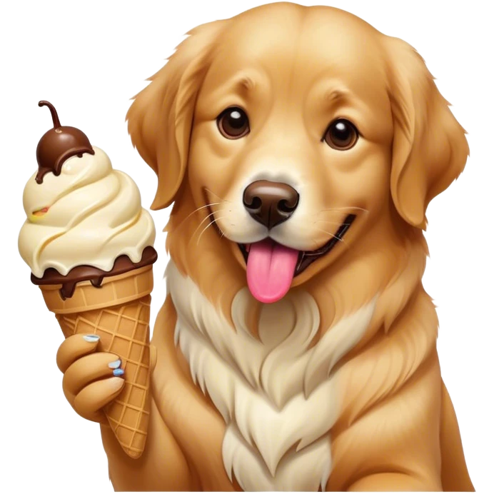 Dog with an Ice cream  emoji