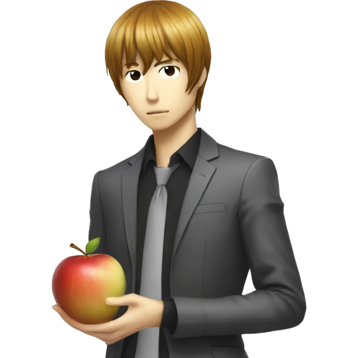 Light Yagami mange une pomme emoji