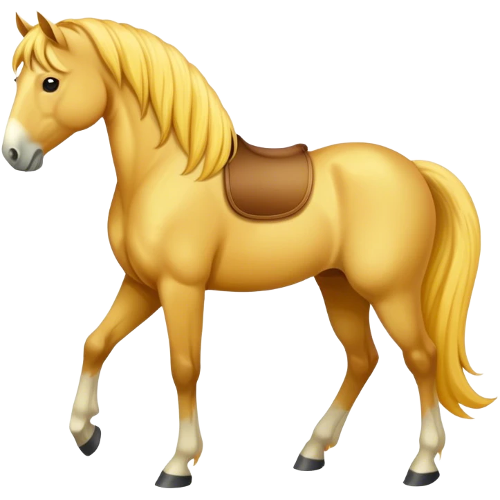 A yellow adult horse standing emoji