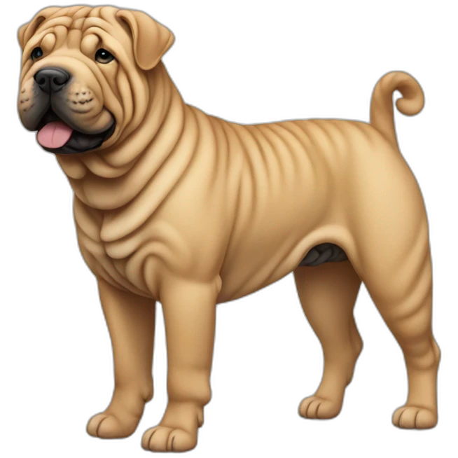 Shar-pei dog full body emoji