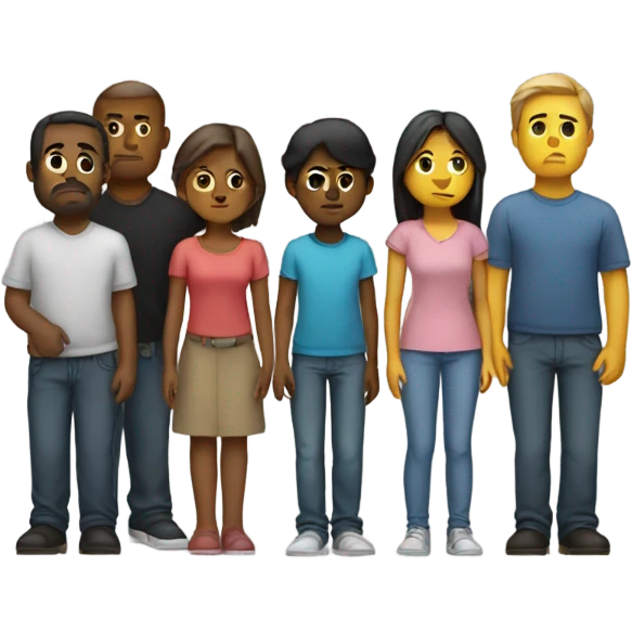 Group of sad people  standing emoji