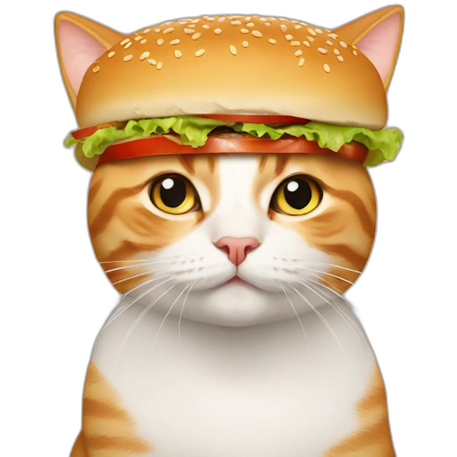 Burger shaped cat emoji